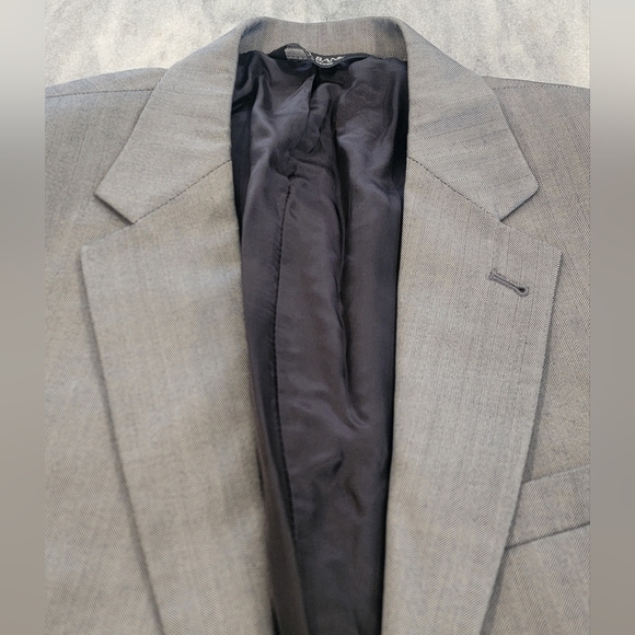 40L Men's Jos. A Bank Blazer Silver Gray Herringbone Silk & Wool Sport Coat - Picture 3 of 10